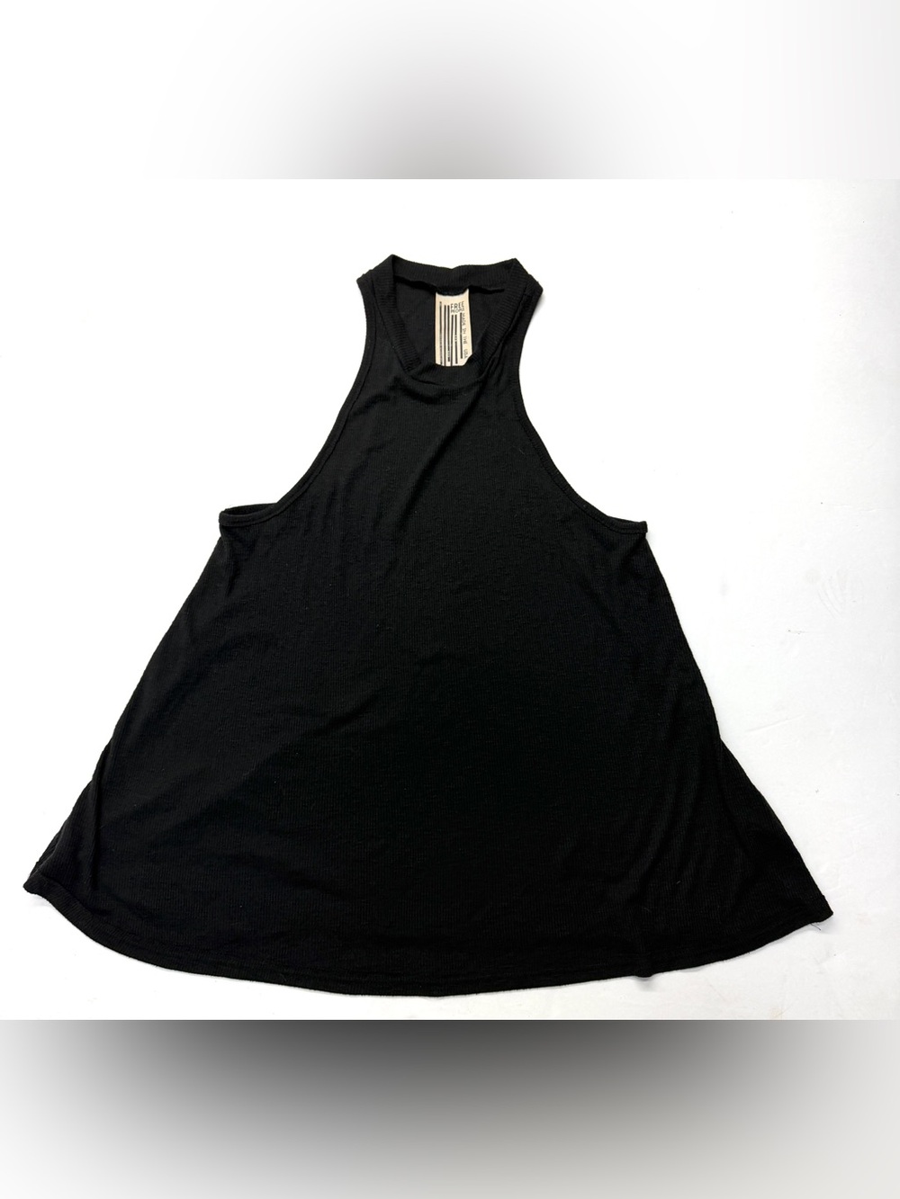 Free People Made in USA Black Racerback Rubbed Swing Tank Top